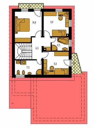 Floor plan of second floor - TREND 272